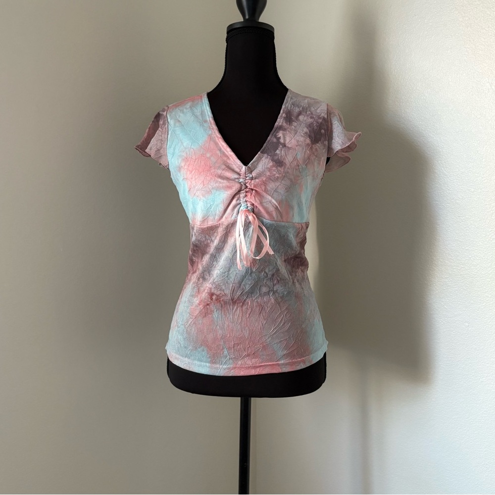 LA Lights USA Pink and Blue Top- Size Medium